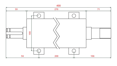 GUSS-EISEN KREISSÄGENWELLE 400MM (LINKS GEWINDE)