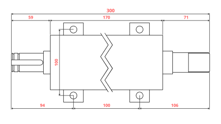 GUSS-EISEN KREISSÄGENWELLE 300MM (RECHTES GEWINDE)