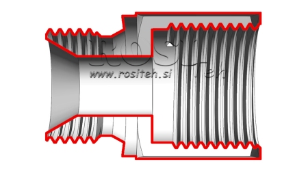 HYDRAULIKADAPTER MÄNNLICH-WEIBLICH 1/2 - VERLÄNGERT