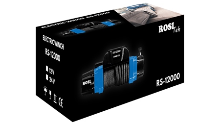 24 V ELEKTRISCHE SEILWINDE RS-12000 - 5440 kg - SYNTHETISCHES SEIL - ECO