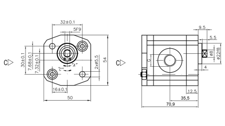 HYDRAULICKÉ ČERPADLO 00C2X033 GR.0 - 2cc - PRAVÝ