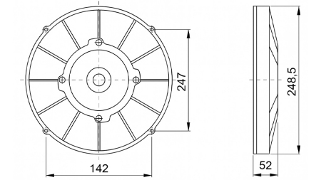 AXIAL VIFTE 255MM PUSH 24V