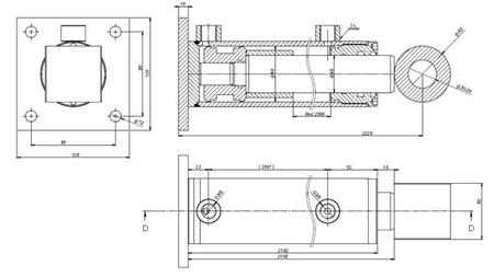 HYDRAULIKZYLINDER FÜR HLEVSKEGA KRTA 60/40-2000-Abmessungen