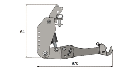 UNIVERSAL KIT FRONT HYDRAULICS CAT. 2 FOR TRACTOR 1500 KG (RAL OF YOUR CHOICE)