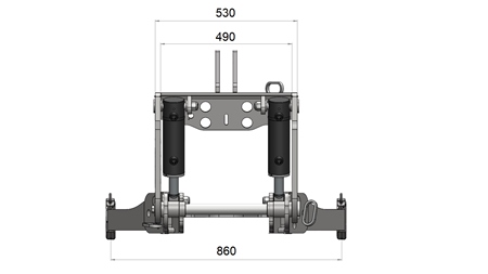 UNIVERSAL KIT FRONT HYDRAULICS CAT. 3 FOR TRACTOR 2500 KG (RAL OF YOUR CHOICE)