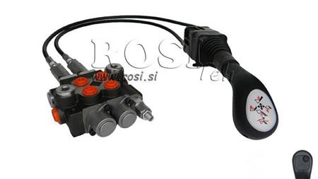 JOYSTICK 1x PULSANTE CON PULEGGIA 2 m E VALVOLA IDRAULICA 2xP40 l.