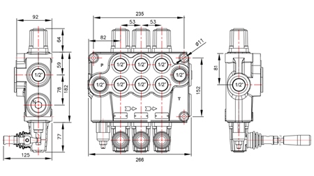 MANUAL VÁLVULA HIDRÁULICA MONOBLOQUE 3xP120