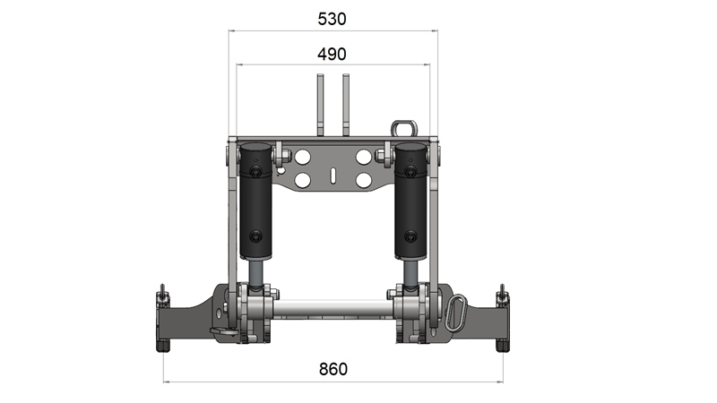 UNIVERSAL KIT FRONT HYDRAULICS CAT. 2 FOR TRACTOR 1500 KG (RAL OF YOUR CHOICE)