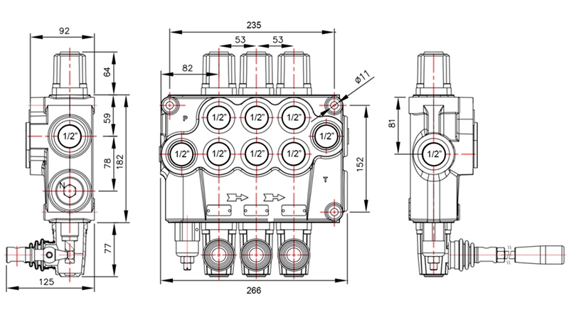 MANUAL VÁLVULA HIDRÁULICA MONOBLOQUE 3xP120