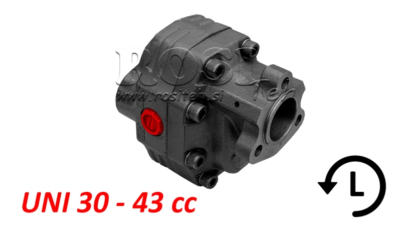HIDRAULISKĀ ČUGUNA SŪKNE UNI30-43CC-220 BAR PA Kreiso