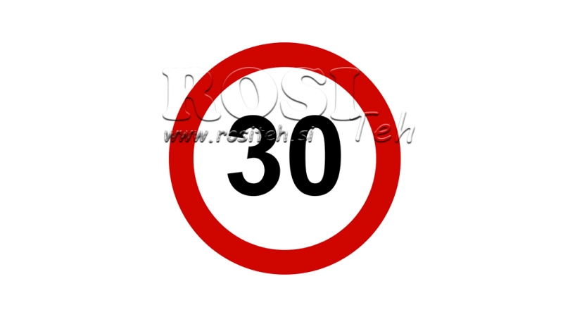 GESCHWINDIGKEITSBESCHRÄNKUNG AUFKLEBER 30 km/h