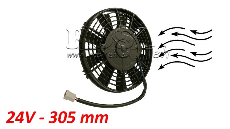 AKSIAALIVENTTIILI 305MM TYÖNTÖ 24V