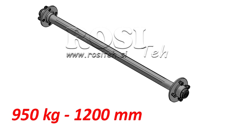 AXA PENTRU REMORCĂ 950 KG FĂRĂ FRÂNĂ (1200 MM)