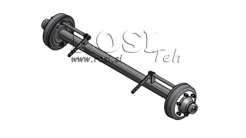 AXEL FÖR SLÄP 8300 kg MED BROMSAR (1600 mm)