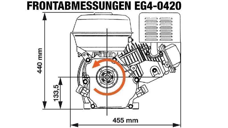 bencinski motor EG4-420cc-9,6kW-13,1HP-3.600 U/min-E-KW25x88.5-elektro zagon