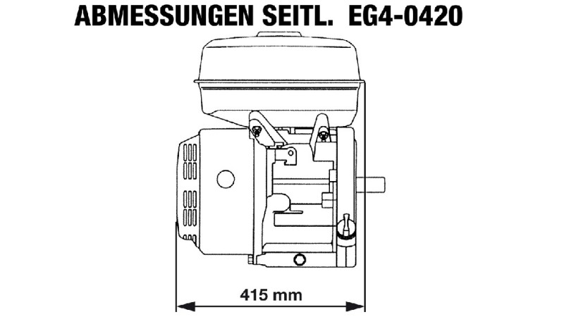 gasoline engine EG4-420cc-9,6kW-13,1HP-3.600rpm-E-KW25x88.5-electric start