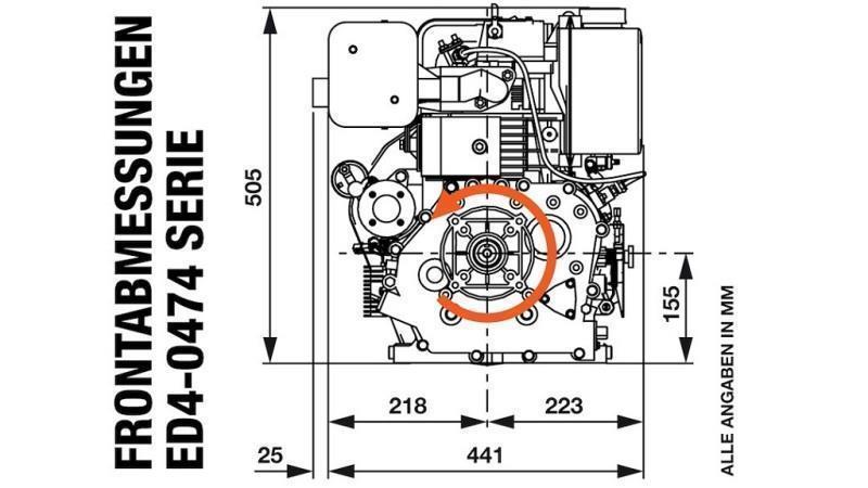 diesel engine 474cc-8,0kW-3.600rpm-E-KW25x88-electric start