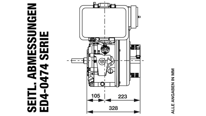 diesel engine 474cc-8,0kW-3.600rpm-E-KW25x88-electric start