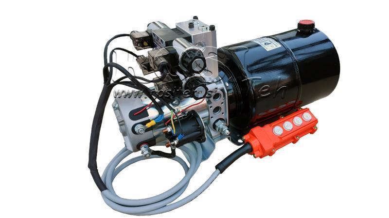 MINI HYDRAULISK AGGREGAT 24V DC - 2.2kW = 2.1cc - 8 lit - 2x toveis montering (metall)