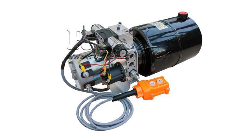 AGREGAT HIDRAULIC MINI 12V DC - 1.6kW = 2.1cc - 8 lit - asamblare în direcție dublă (metal)