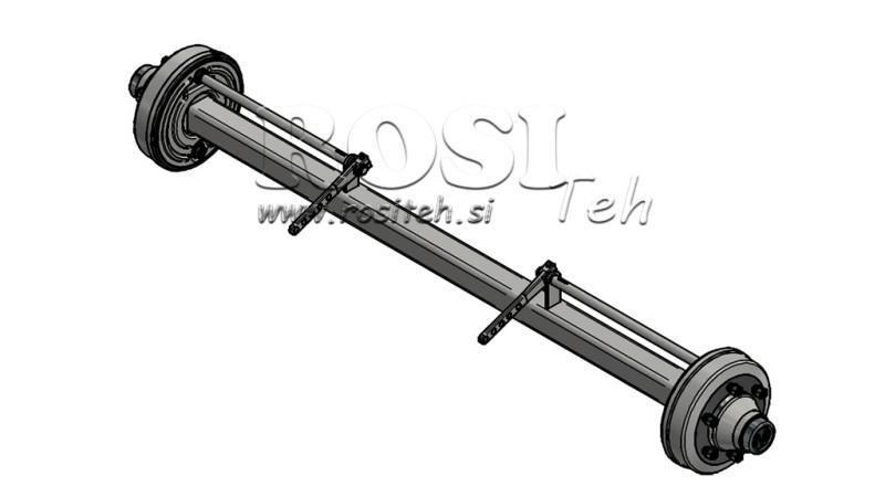 AXEL FÖR SLÄP 7200 kg MED BROMSAR (2000 mm)