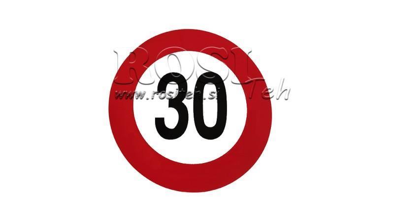 NÁLEPKA OMEZENÍ RYCHLOSTI 30km/h