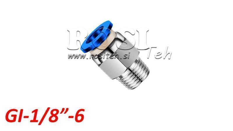 CONECTOR RETO DE PLUG PNEUMÁTICO TPA COM ROSCA GI-018-6