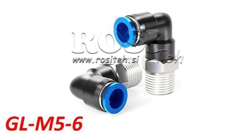 CONECTOR PNEUMATIC ÎN UNGHI TPA CU FILET GL-M5-6