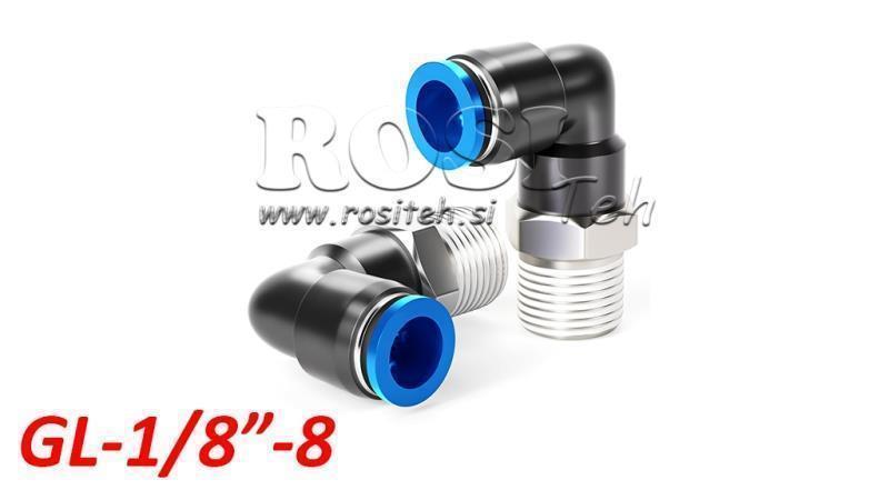 CONECTOR PNEUMATIC PLUG CU UNGHI TPA CU FILET GL-018-8