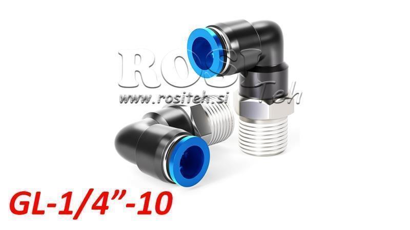 CONEXIUNE PNEUMATICĂ PLUG ÎN UNGHI TPA CU FILET GL-014-10