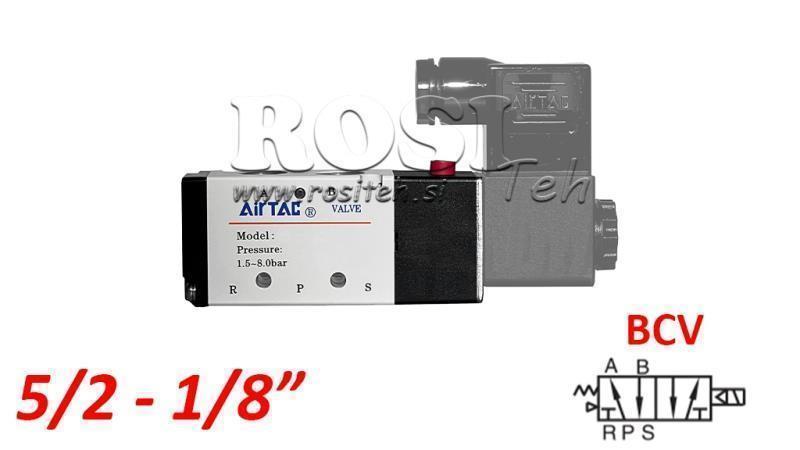 PNEUMATIC ELECTRIC VALVE 5/2 MONOSTABLE 1/8 PRT-0552-BCV