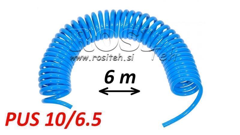 PUS 10/6.5 6m SEM CONEXÃO MANGUEIRA AZUL ESPIRAL
