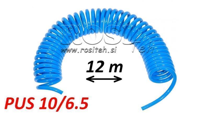 PUS 10/6.5 12m NEZESKLADANÁ MODRÁ VZDUCHOVÁ SPIRÁLOVÁ HADICE