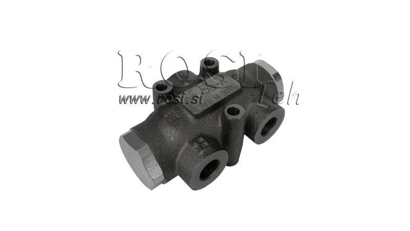 HYDRAULIC FLOW DISTRIBUTION VALVE V01002 6 - 10 lit - 3/8 - 250 bar (max.300 bar) V-EQ15