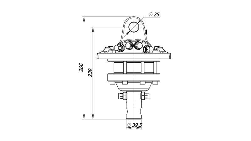 HYDRAULIKROTATOR 1000/500 kg MIT WELLE