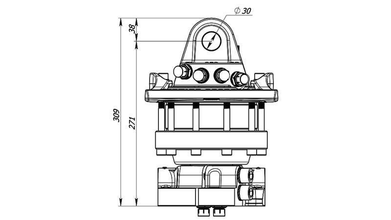 HYDRAULIC ROTATOR 5500/3250 KG WITH FLANGE