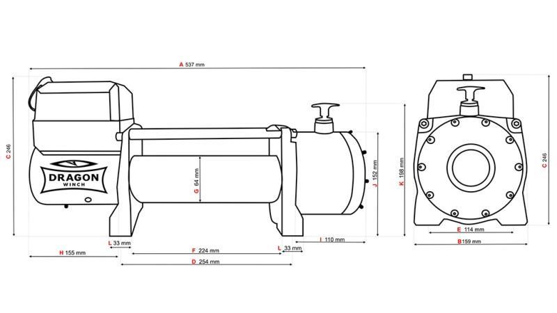 12 V ELEKTRISCHE SEILWINDE DWM 13000 HD - 5897 kg - Synthetisches Seil