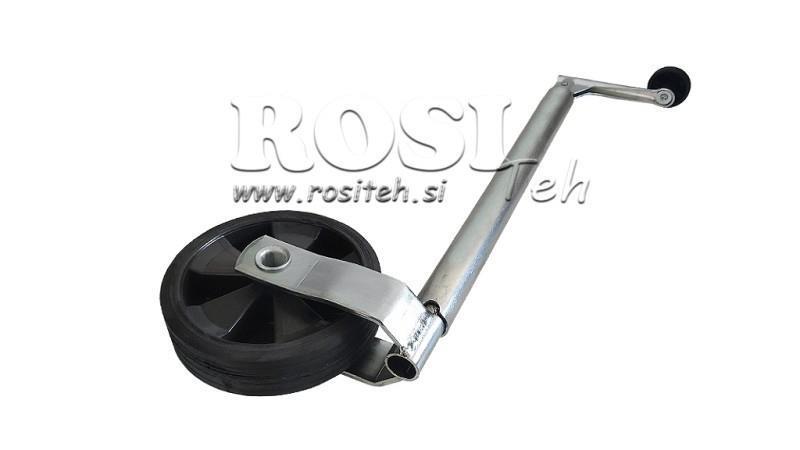 NOGA WSPOROWA Z KOŁEM DO PRZYCZEP 35mm 75 kg