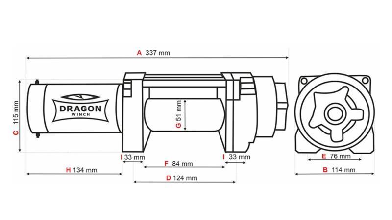 12 V ELECTRIC WINCH DWH 4500 HD - 2041 kg - SYNTHETIC ROPE