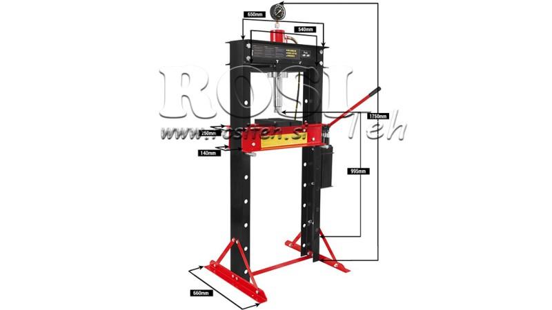 WORKSHOP HYDRAULIC BEARING PRESS - 30T - double pump