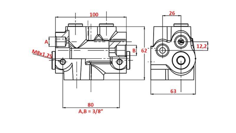 HYDRAULICKÝ VENTIL PRO OZNAČOVAČ DVOUCESTNÝ 3/8