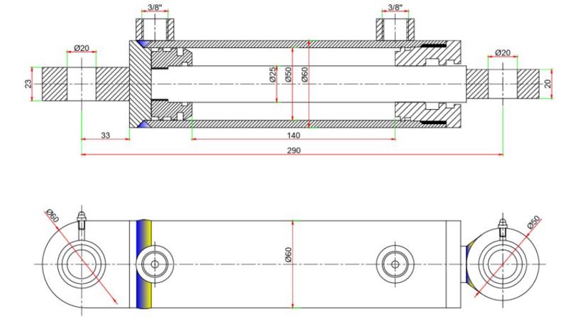 HYDRAULISCHER LENKZYLINDER SAME DELFINO 4R