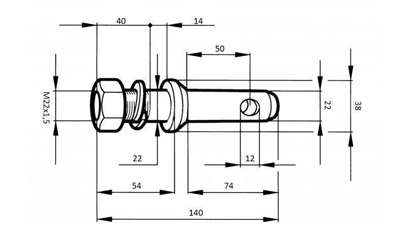 MONTAŽNI KLIN fi22mm Z NAVOJEM M 22x1,5