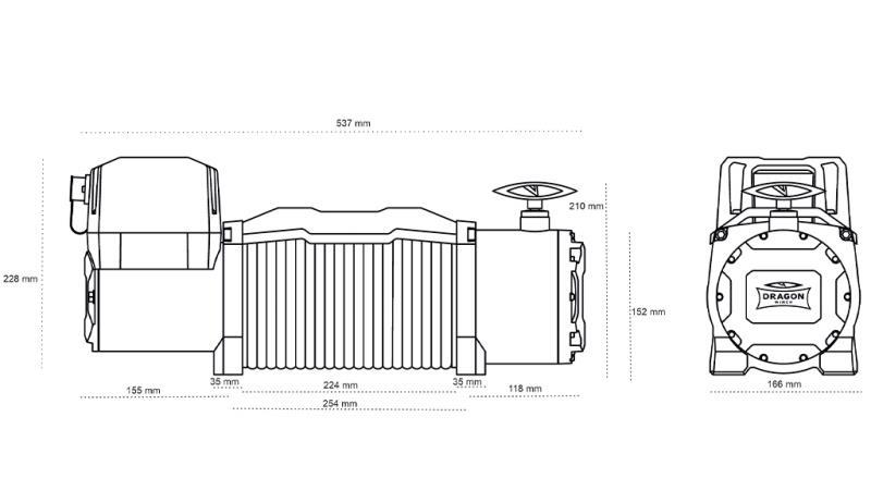 12 V ELECTRIC WINCH DWM 13000 HD - 5897 kg