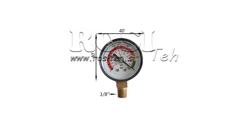 VAKUOVÝ MĚŘIČ PRO HYDRAULICKÝ FILTR -1 - 0 BAR - 1/8