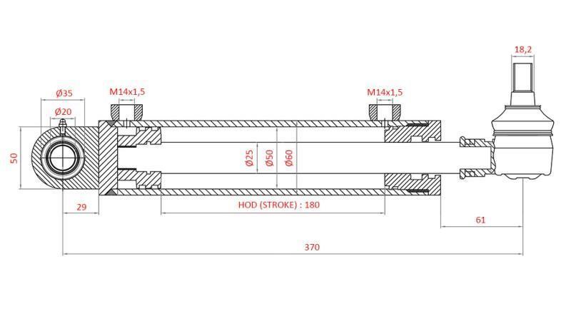 HYDRAULIKLENKZYLINDER FIAT-NEW HOLLAND OEM-5173176