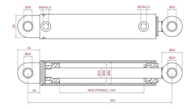 HYDRAULIKLENKUNG ZYLINDER FIAT-NEW HOLLAND OEM-87302890