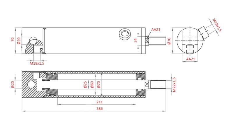 HYDRAULIKLENKZYLINDER MASSEY FERGUSON OEM-3483329M92