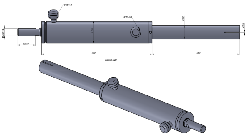 HYDRAULICKÝ VALEC RIADENIA FORD OEM-E3NN3A540BA - 83948953 - 82980558