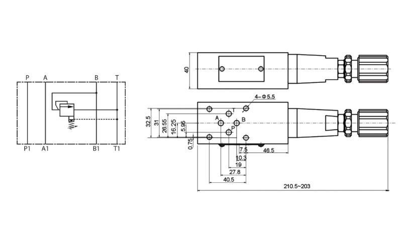 SICUREZZA VALVOLA CETOP 3 (B) 15-315 BAR